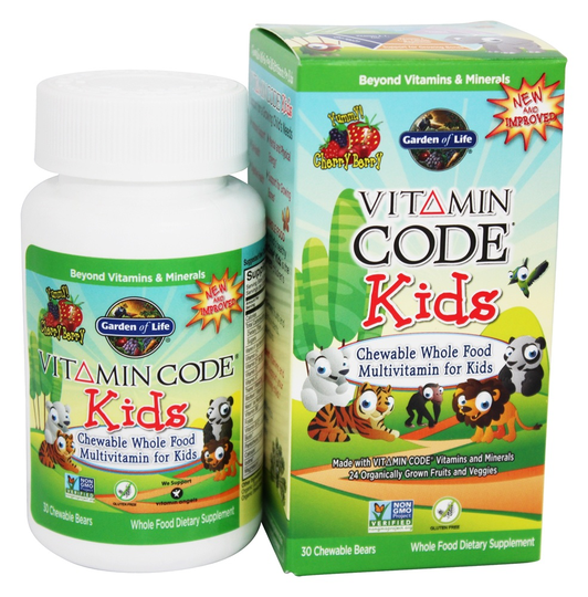 Garden of Life - Vitamin Code Kids Whole Food Multivitamin Cherry Berry - 30 Chewables