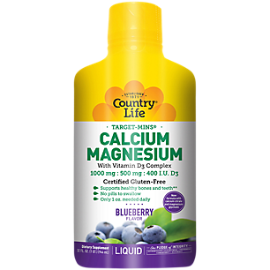 Liquid Calcium Magnesium with Vitamin D3 Complex - Blueberry (32 Fluid Ounces)
