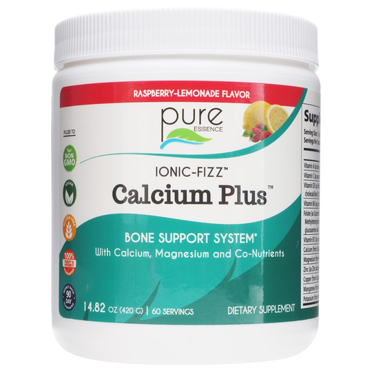 Pure Essence Labs - Ionic-Fizz Calcium Plus Powder Raspberry Lemonade Flavor - 14.82 oz.