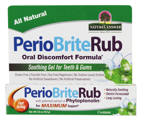 Nature's Answer - PerioRub Soothing Gel For Natural Relief From Tooth & Gum Discomfort Cool Mint - 0.5 oz.