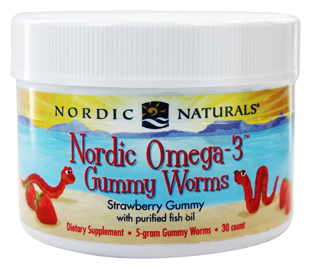 Nordic Naturals - Nordic Omega-3 Gummy Worms Strawberry - 30 Gummies