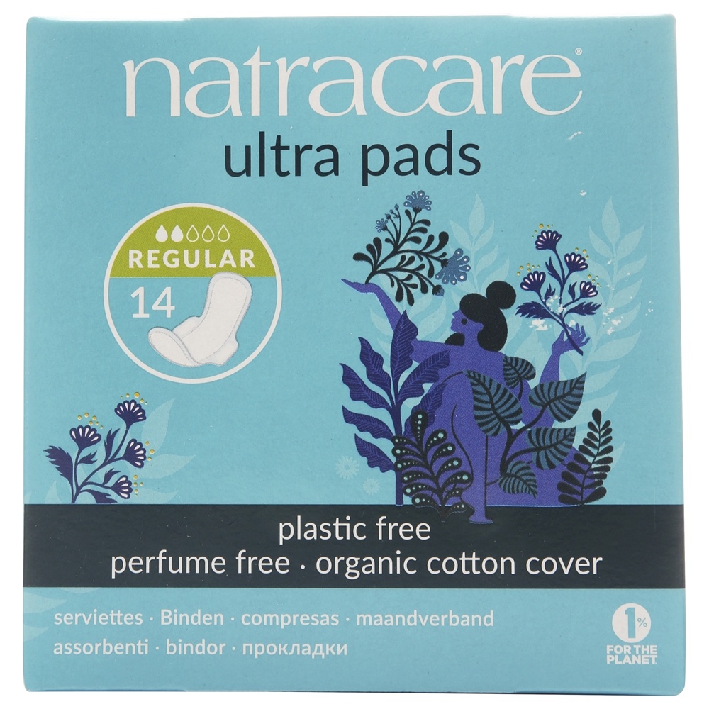 Natracare - Cotton Natural Feminine Pads Ultra Regular with Wings - 14 Pad(s)