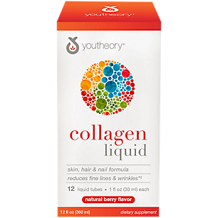 Collagen Liquid for Hair, Skin & Nail Support - Natural Berry - 1 Fluid Ounce Each (12 Single Serving Tubes)