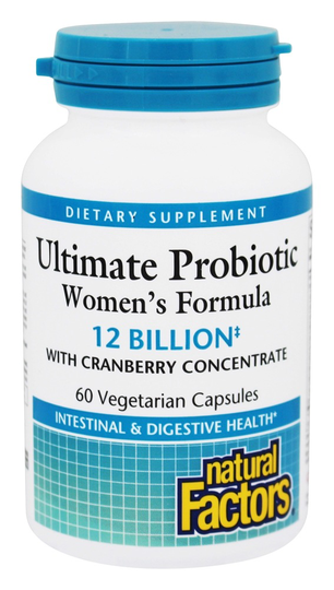 Natural Factors - Ultimate Probiotic Women's Formula with Cranberry Concentrate 12 Billion CFU - 60 Vegetarian Capsules