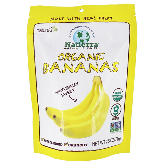 Nature's All Foods - Natierra Organic Freeze-Dried Bananas - 2.5 oz.