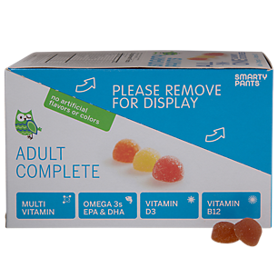 Adult Complete Gummy Multivitamin- Omega 3s, D3, B12 - Orange, Lemon & Strawberry Banana (15 Single Serving Packets)