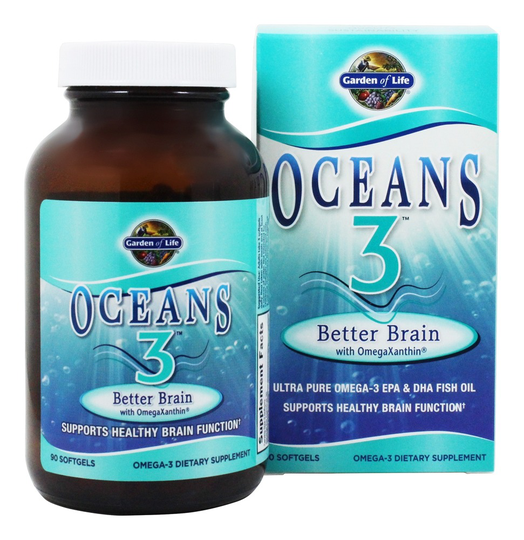Garden of Life - Oceans 3 Better Brain with OmegaXanthin - 90 Softgels
