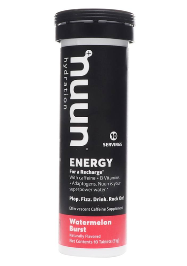 Nuun - Energy Effervescent Caffeine Supplement Watermelon Burst - 10 Tablets