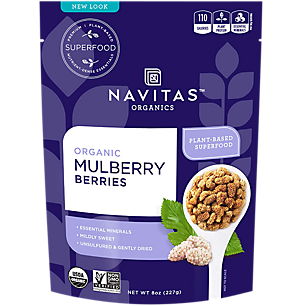 Organic Mulberry Berries - Plant-Based Superfoods - Essential Minerals (8 oz / 8 Servings)