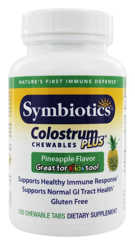 Symbiotics - Colostrum Plus Chewables Pineapple - 120 Chewable Tablets