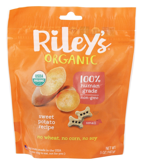 Riley's Organics - Organic Small Bone Dog Treats Sweet Potato Recipe - 5 oz.