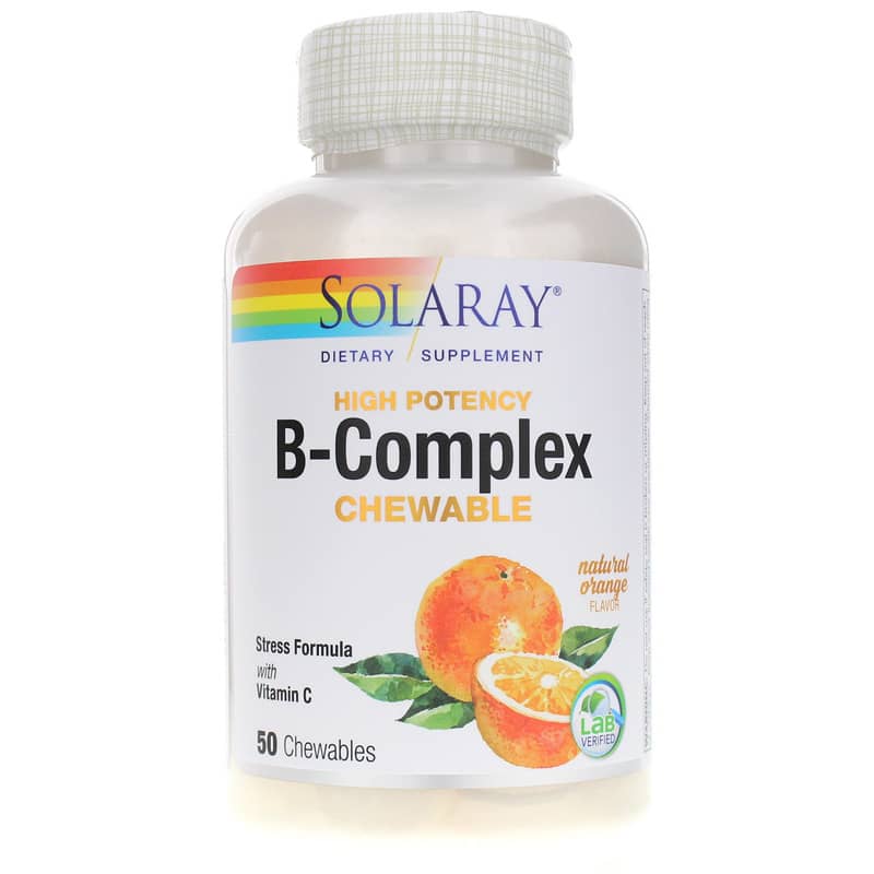 Solaray B-Complex Chewable, High Potency Formula Orange 50 Chewables
