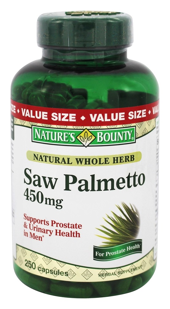 Nature's Bounty - Natural Whole Herb Saw Palmetto 450 mg. - 250 Capsules