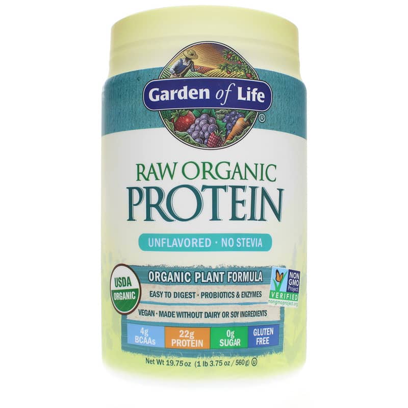 Garden of Life Raw Organic Protein Unflavored 19.75 Oz 560 Grams