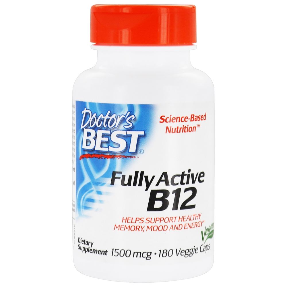 Doctor's Best - Fully Active Vitamin B12 1500 mcg. - 180 Vegetarian Capsules