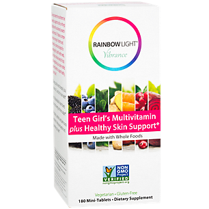 Whole Food Multivitamin + Healthy Skin Support for Teen Girl's (180 Mini Tablets)