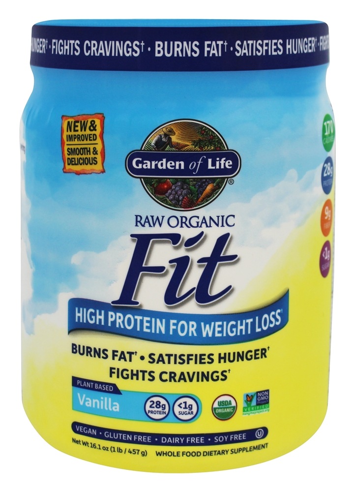Garden of Life - RAW Organic Fit High Protein for Weight Loss Real Raw Vanilla - 1 lb.