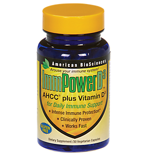ImmpowerD3 AHCC + Vitamin D3 for Daily Immune Support - 500 MG (30 Vegetarian Capsules)