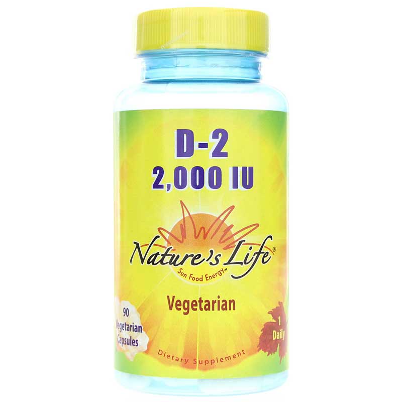 Natures Life Vitamin D-2 2,000 IU 90 Veg Capsules