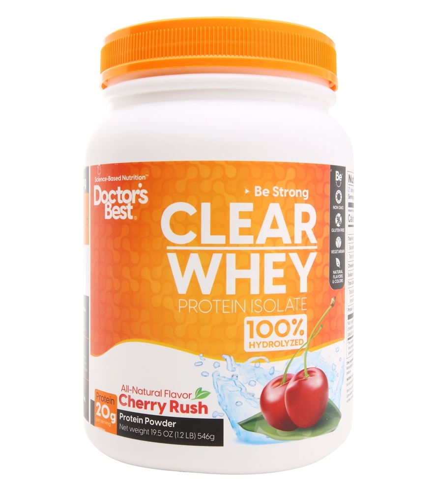 Doctor's Best - Clear Whey Protein Isolate Cherry Rush - 19.5 oz.
