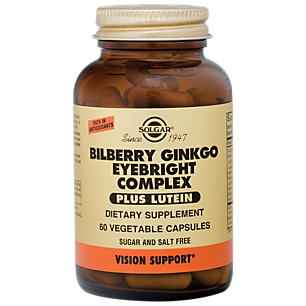 Bilberry Ginkgo Eyebright Complex + Lutein (60 Vegetarian Capsules)