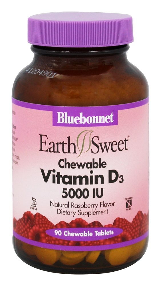Bluebonnet Nutrition - EarthSweet Chewables Vitamin D3 5000 IU - 90 Chewable Tablets