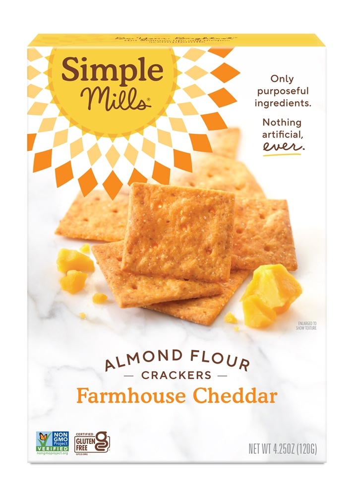 Simple Mills - Gluten Free Almond Flour Crackers Farmhouse Cheddar - 4.25 oz.