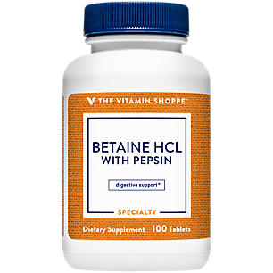 Betaine HCl (Hydrochloride) with Pepsin Digestive Aid (100 Tablets)