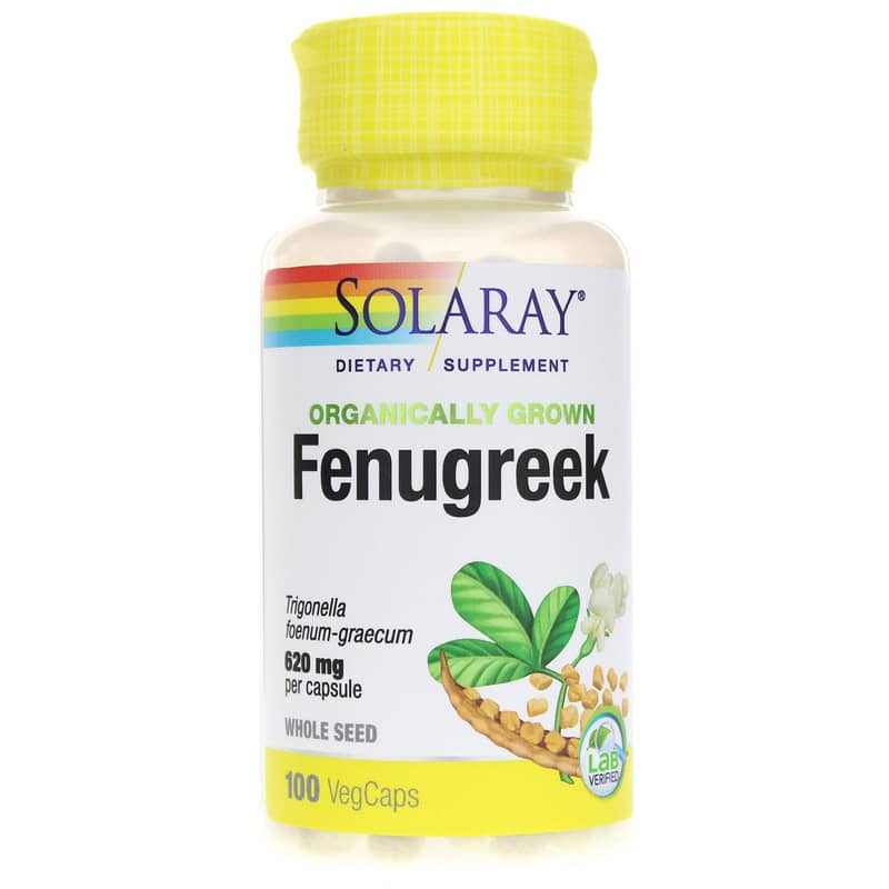 Solaray Fenugreek 620 Mg Organically Grown 100 Veg Capsules