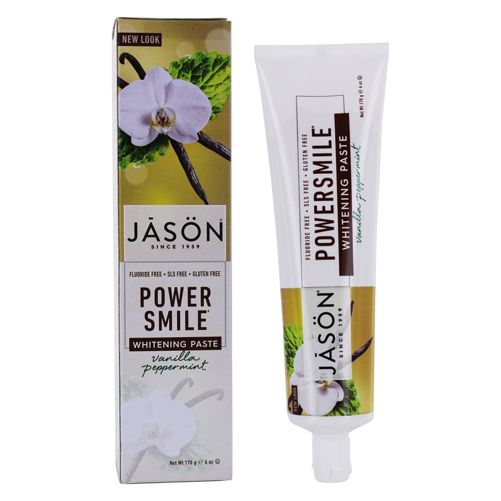 JASON Natural Products - PowerSmile Fluoride Free Whitening Toothpaste Vanilla Peppermint - 6 oz.