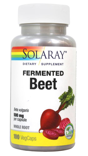 Solaray - Fermented Beet Whole Root Organically Grown 500 mg. - 100 Vegetable Capsule(s)