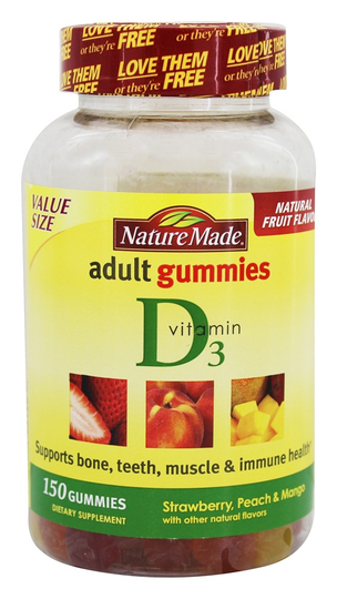 Nature Made - Vitamin D3 Adult Gummies Strawberry Peach & Mango - 150 Gummies