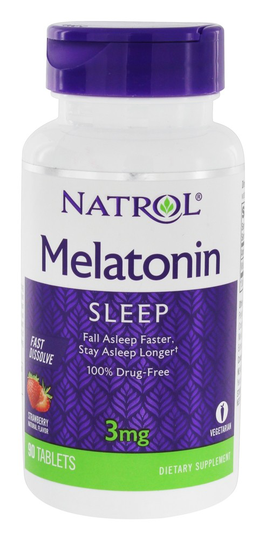 Natrol - Melatonin Sleep Fast Dissolve Strawberry 3 mg. - 90 Tablets