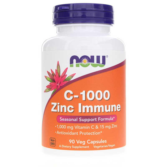 NOW Foods C-1000 Zinc Immune 90 Veg Capsules
