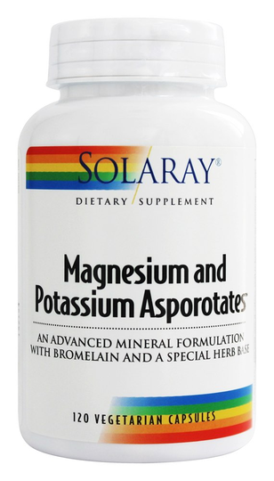 Solaray - Magnesium And Potassium Asporotates - 120 Vegetarian Capsules