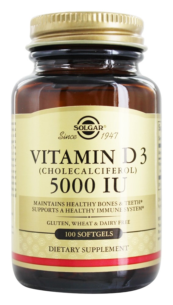 Solgar - Vitamin D3 Cholecalciferol 5000 IU - 100 Softgels