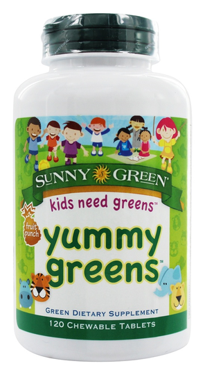 Sunny Green - Yummy Greens Fruit Punch - 120 Chewable Tablets