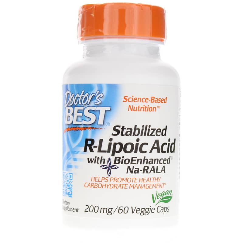 Doctors Best Stabilized R-Lipoic Acid 200 Mg 60 Veg Capsules