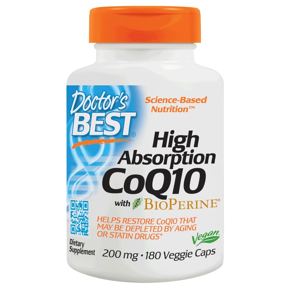 Doctor's Best - High Absorption CoQ10 with BioPerine 200 mg. - 180 Vegetarian Capsules
