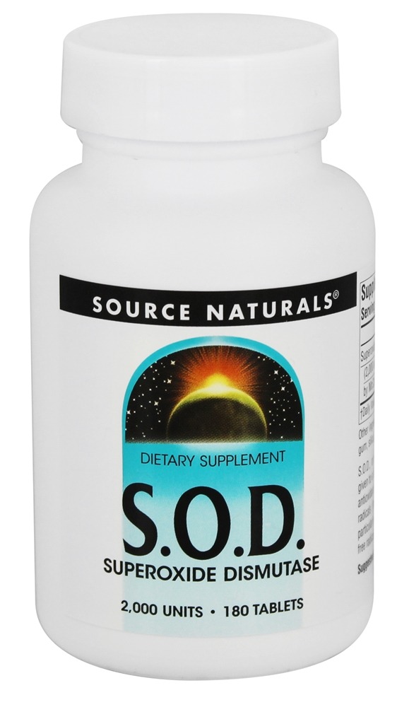 Source Naturals - S.O.D. Superoxide Dismutase 2000 IU - 180 Tablets