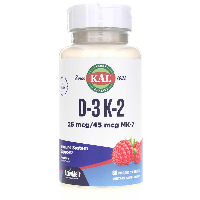 Kal D-3 K-2 ActivMelt Raspberry 60 Tablets