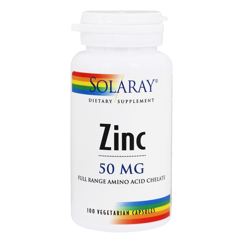 Solaray - Zinc 50 mg. - 100 Vegetarian Capsules