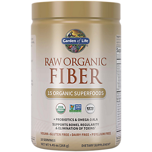 Raw Organic Fiber Powder - 15 Superfoods for Digestive Support (10 Servings)