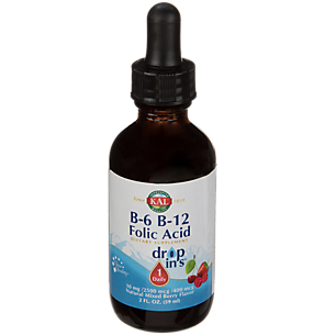 B6, B12, & Folic Acid Drops - Natural Mixed Berry Flavor (2 Fluid Ounces)