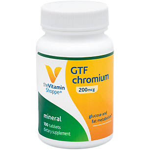 GTF Chromium - Supports Glucose & Fat Metabolism - 200 MCG (100 Tablets)