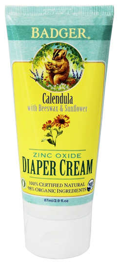Badger - Diaper Cream Zinc Oxide Calendula with Beeswax & Sunflower - 2.9 fl. oz.
