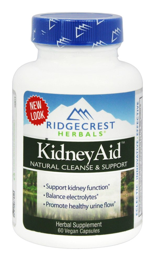Ridgecrest Herbals - KidneyAid Natural Cleanse & Support - 60 Vegan Caps