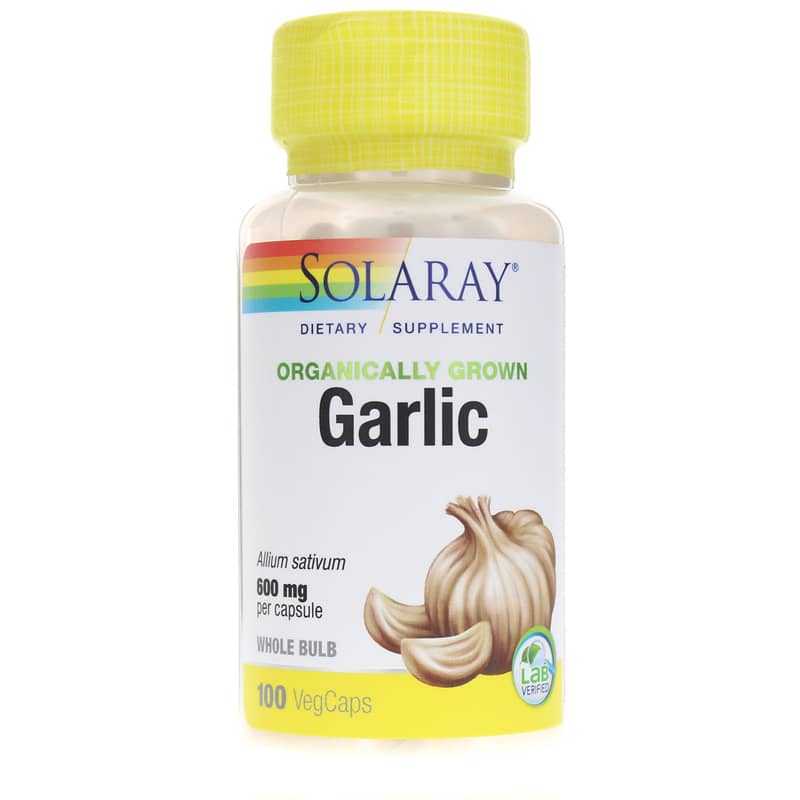 Solaray Garlic 600 Mg, Organically Grown Formula 100 Veg Capsules
