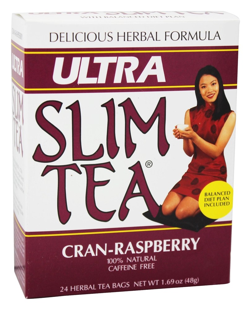 Hobe Labs - Ultra Slim Tea 100 Natural Caffeine Free Cran-Raspberry - 24 Tea Bags