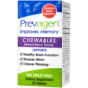 Prevagen for Healthy Brain Function - Mixed Berry Flavor (30 Chewable Tablets)
